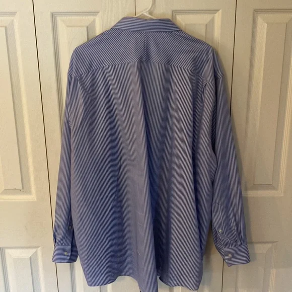 Joseph Abboud Men’s (size 34/35 neck 19) Navy Striped Dress Shirt - Picture 4 of 5